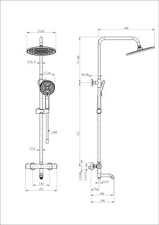 Душевая стойка Wonzon & Woghand INN 3 WW-B3065-T1-MW с термостатом белый матовый